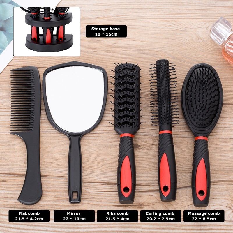 Set of 5 Professional Salon Hair Combs And Mirror Set Purple 23 X 11 X 16cm - Image 5