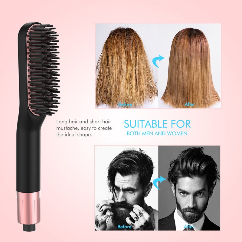 3 in 1 Hair Straightening Brush And Comb Set Dark Rose 26 X 4.8 X 8cm - Image 3