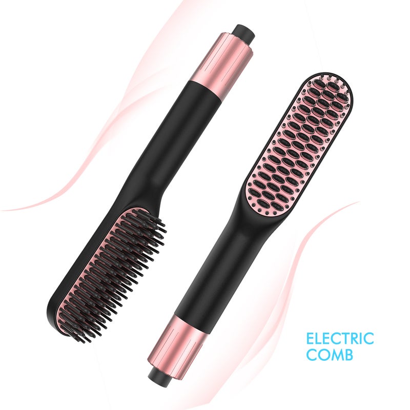 3 in 1 Hair Straightening Brush And Comb Set Dark Rose 26 X 4.8 X 8cm - Image 5