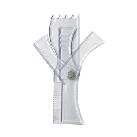 Beard Trimming Shaper Template Guide Tool With Full-Size Comb Transparent 18 x 2 x 5cm