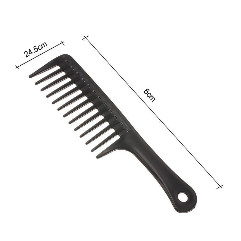 ABS Plastic Heat-Resistant Wide Tooth Hair Comb Black 25 x 1 x 7cm
