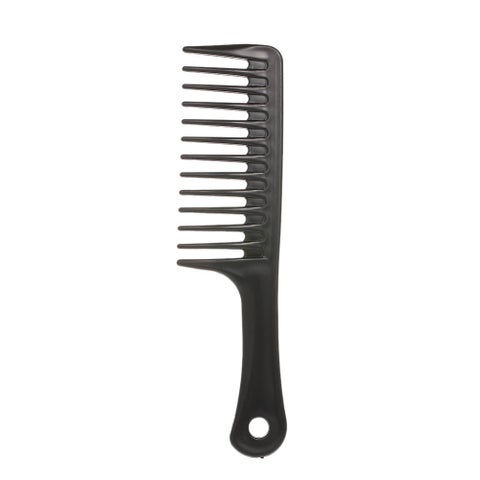 ABS Plastic Heat-Resistant Wide Tooth Hair Comb Black 25 x 1 x 7cm