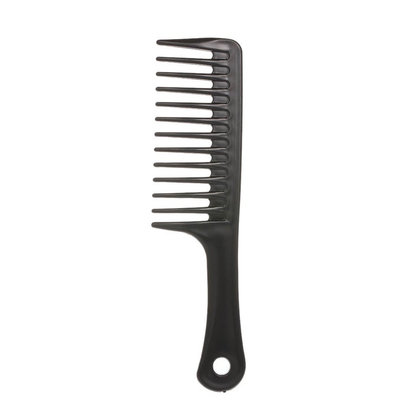 ABS Plastic Heat-Resistant Wide Tooth Hair Comb Black 25 x 1 x 7cm
