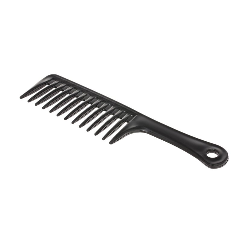 ABS Plastic Heat-Resistant Wide Tooth Hair Comb Black 25 x 1 x 7cm