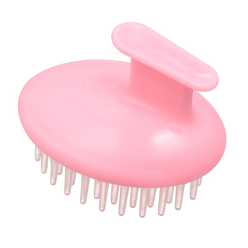 Silicone Head Body Shampoo Scalp Massage Brush Pink 9 x 7 x 7cm - Image 1