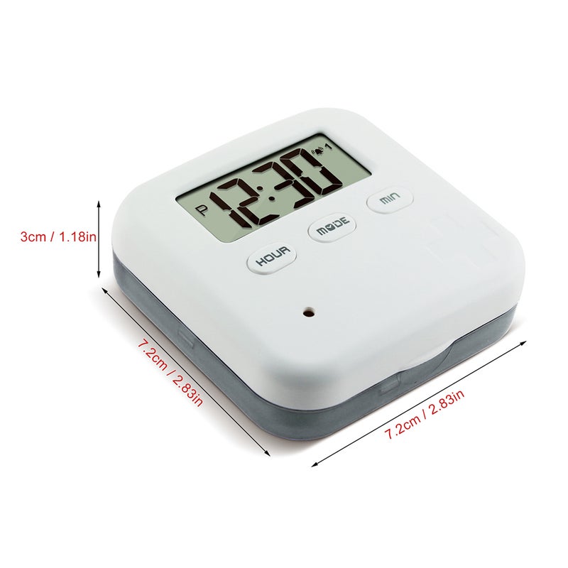 Generic - Dust-proof Separated Organizer Pill Box Case With Electronic Timer Alarm Clock - Image 1