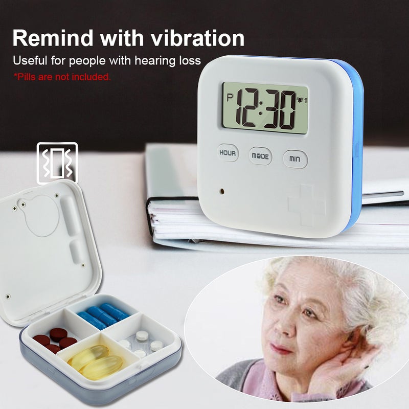 Generic - Dust-proof Separated Organizer Pill Box Case With Electronic Timer Alarm Clock - Image 1