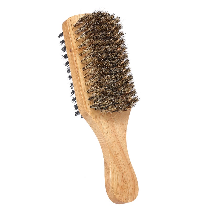 Double-sided Solid Wood Handle Men's Beard Mustache Brush Brown 19 x 5 x 6cm - Image 3