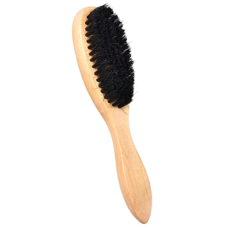 Solid Wood Handle Men's Beard Mustache Brush Brown 22 x 3 x 6cm - Image 1