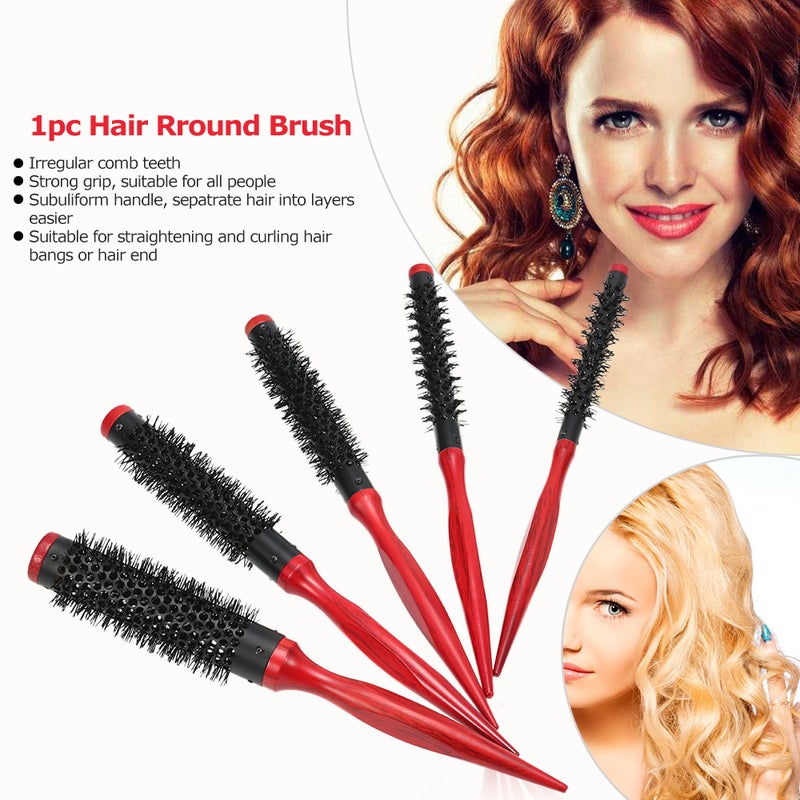 12mm Hair Round Brush Quiff Roller Comb Black/Red 31 x 2.5 x 2.5cm - Image 2