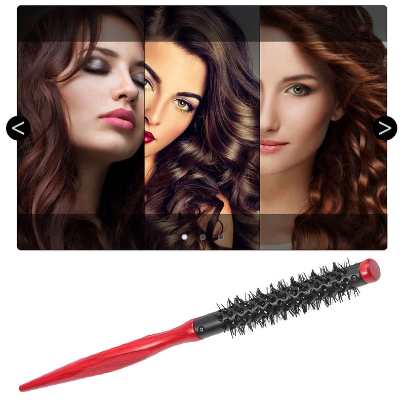 12mm Hair Round Brush Quiff Roller Comb Black/Red 31 x 2.5 x 2.5cm - Image 3