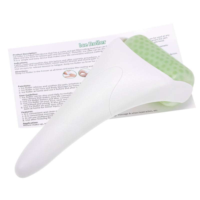 Generic ABS Handle Wrinkles Anti Aging Ice Skin Roller Face Body Massager White 19.5 x 6 x 9cm - Image 4