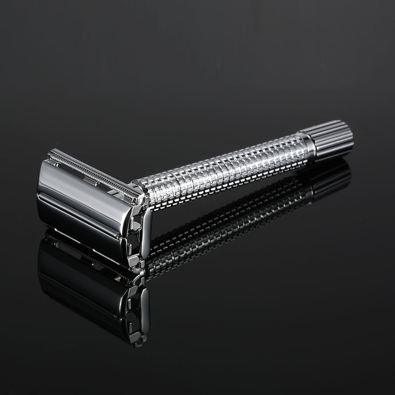 Generic Stainless Steel Double Edge Safety Razor With 20 Piece Blades Silver 15 x 5 x 6cm - Image 3