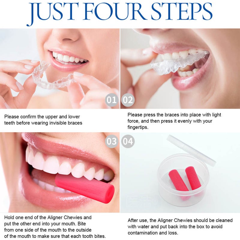 2 Piece Aligner Chewies Invisible Retainer Seater Orthodontic Silicone Tooth Stick Yellow 6 x 1 x 6cm