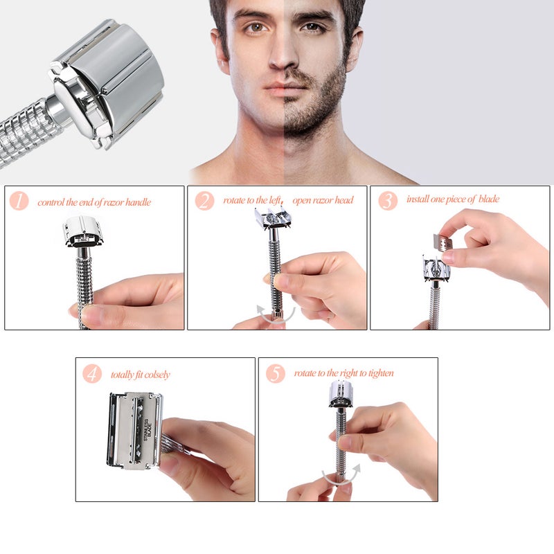 Generic Stainless Steel Double Edge Safety Traditional Men's Shaving Razor Silver 15 x 5 x 6cm  - Image 4
