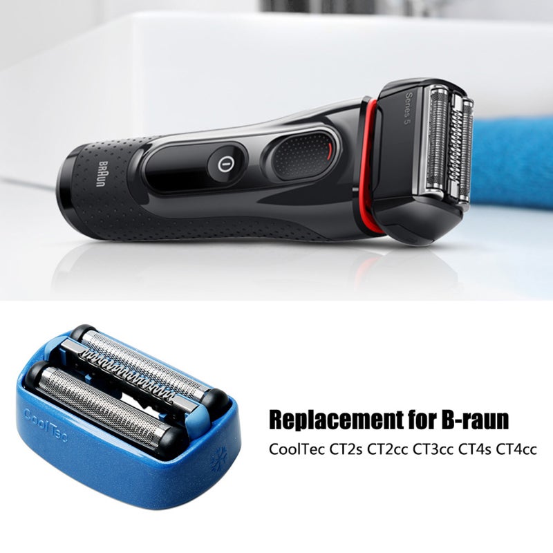 Shaver Foil H-ead Cassette For B-raun CoolTec CT2s CT2cc CT3cc CT4s CT4cc Blue 6.1 x 2.6 x 4.2cm