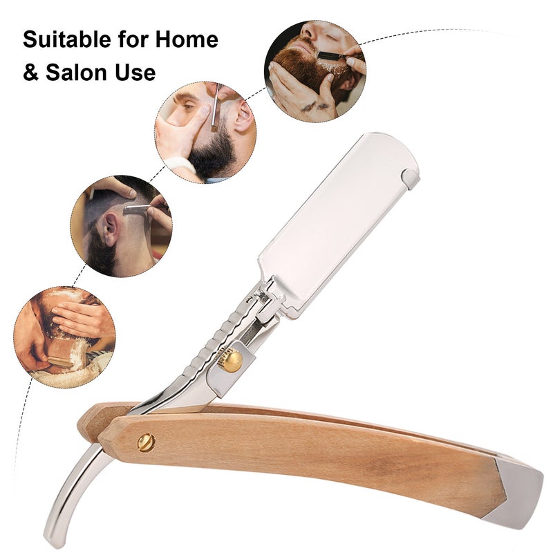 Generic Straight Foldable Razor With 10 Piece Blades And Storage Bag Silver 20 x 4 x 8cm - Image 5