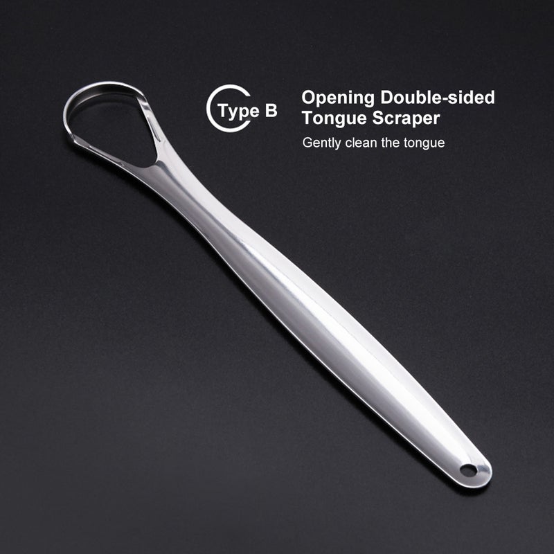 3 Piece Stainless Steel Oral Tongue Cleaner Silver 15 x 3 x 4.9cm