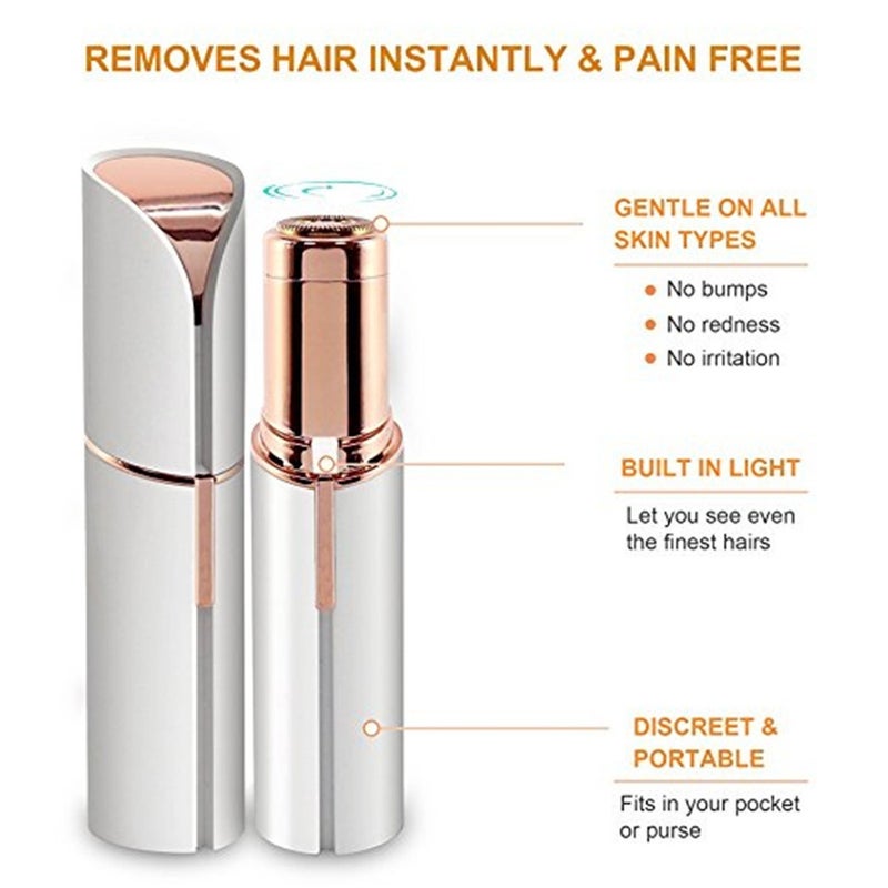 Mini Portable Electric Flawless Painless Lipstick Shape Hair Removal Trimmer Multicolour 8 x 2.8 x 2.8cm - Image 2