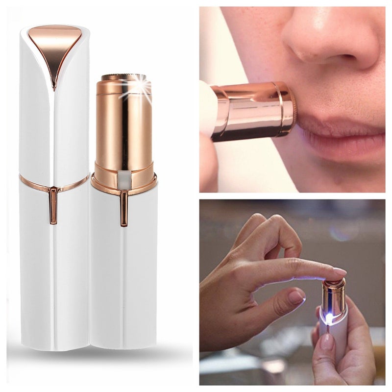 Mini Portable Electric Flawless Painless Lipstick Shape Hair Removal Trimmer Multicolour 8 x 2.8 x 2.8cm - Image 4