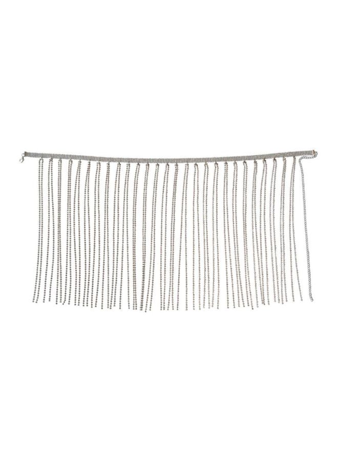 Generic - Rhinestone Tassel Waist Belly Chain Silver - Image 1