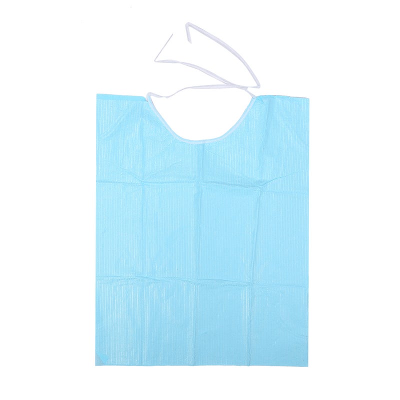 Generic 30 Piece Dental Disposable Neckerchief Paper Scarf Towel Lacing Bibs Blue 25.5 x 11.5 x 18cm - Image 3