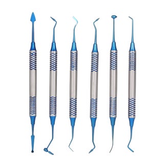 6 Piece Dental Composite Resin Filling Spatula Titanium Plated Head Filler Set Blue 27.2 x 1 x 15.1cm - v1604067642/N41447323A_1