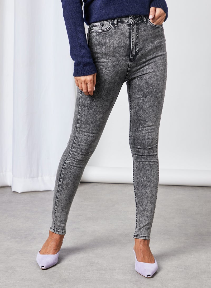 trendyol - High Waist Skinny Jeans Anthracite - Image 1