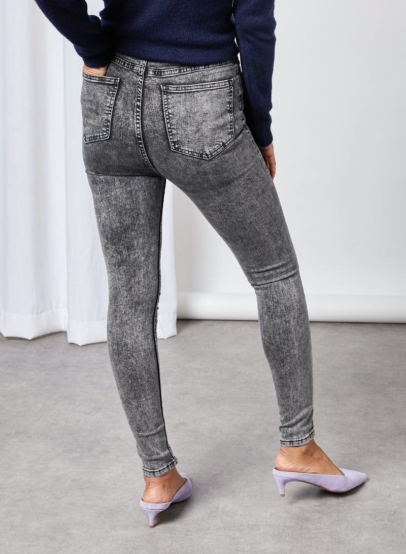 trendyol - High Waist Skinny Jeans Anthracite - Image 1