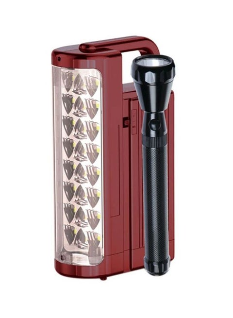 Rechargeable LED Handheld Flashlight And Emergency Lantern Set Multicolour Flash Light 22.6, Emergency Light 25.5cm