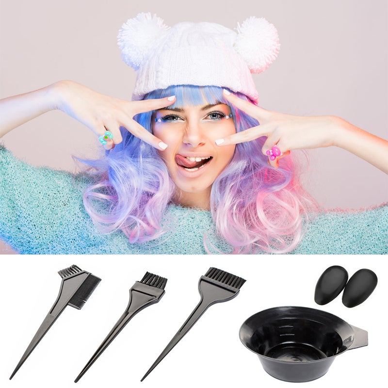 طقم أدوات صالون تلوين الشعر مكون من 5 قطع أسود 25X6X20سم - Image 3