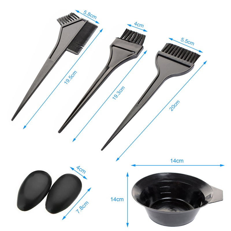 طقم أدوات صالون تلوين الشعر مكون من 5 قطع أسود 25X6X20سم - Image 5