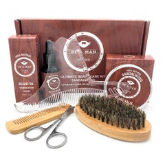 6-Piece Beard Grooming Care Kit For Men Brown 21.5X4X12.5cm