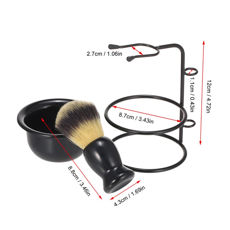 Shaving Brush Stand And Bowl Set Black 14X8.7X10.5cm - Image 3