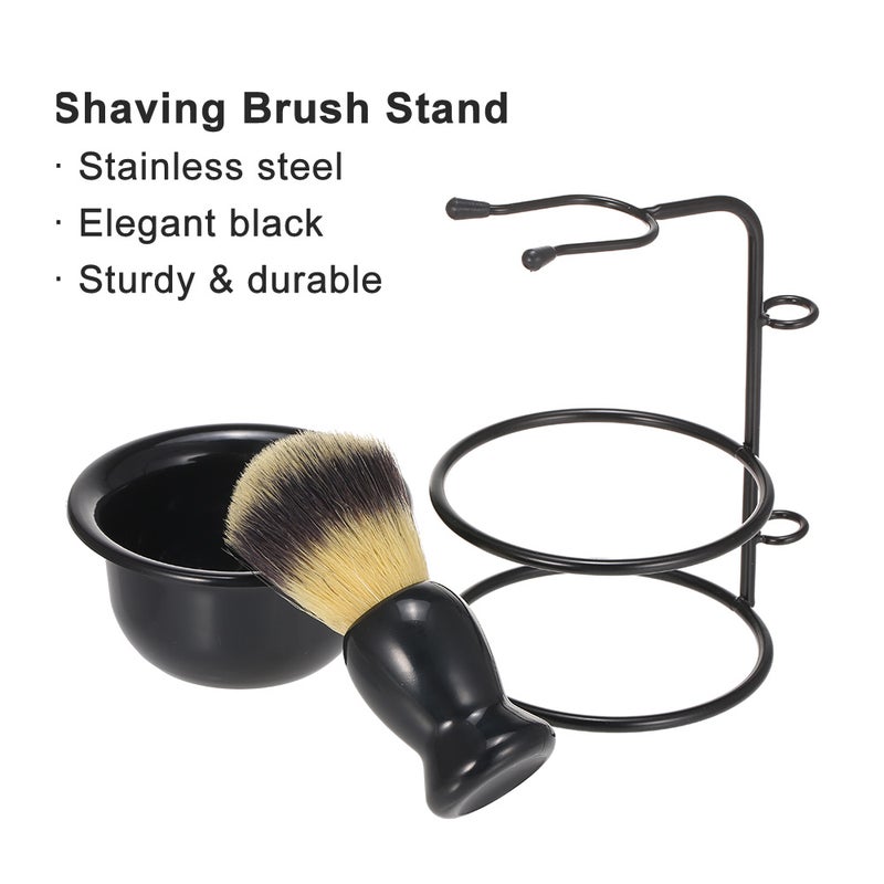 Shaving Brush Stand And Bowl Set Black 14X8.7X10.5cm - Image 4