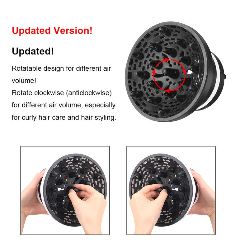 Generic - Universal Hair Dryer Diffuser Black 17X12X17cm - Image 1