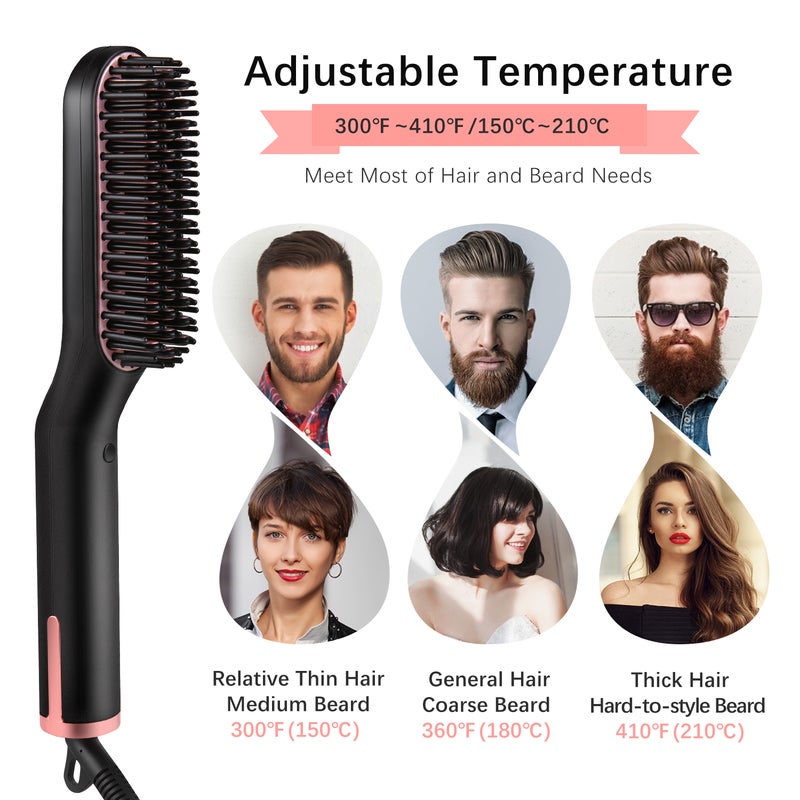 Generic 3-in-1 Hair Straightening Brush Black 26.4X5.2X8.2cm  - Image 5