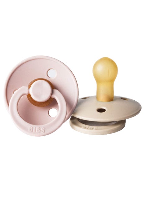 Natural Rubber Baby Pacifier, 0-6 Months, Pack Of 2 - Multicolour