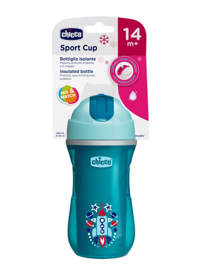 Chicco Insulated Sport Sippy Cup - Blue/Silver - Image 3
