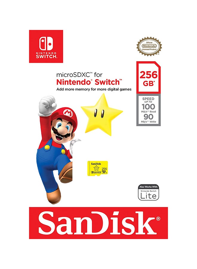 سانديسك - بطاقة ذاكرة مايكرو SDXC بسرعة فائقة UHS-I لنينتندو سويتش 256 GB - Image 1