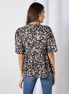 Printed Mandarin Neck Top Multicolour - v1604079937/N31873648V_3