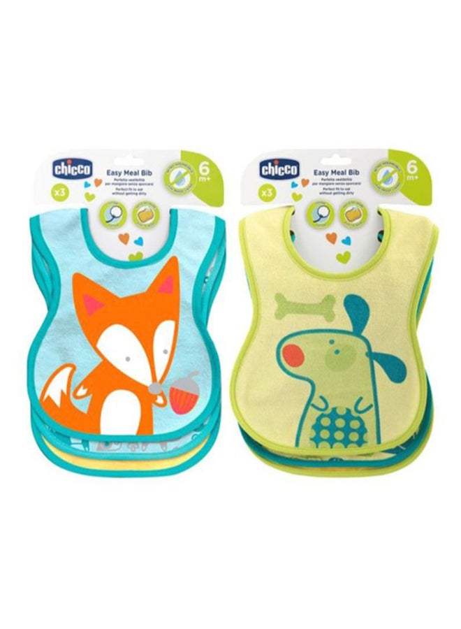 Chicco Weaning Bib, Pack Of 6 - Yellow/Blue/Green - Image 2