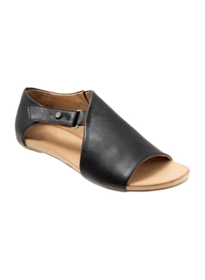 Side Belt Flat Sandals Black/Brown  - Image 1