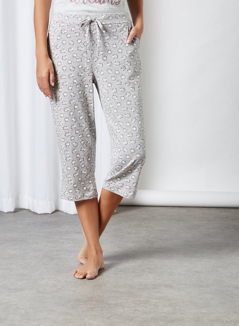 La Vie en Rose - Ship Printed Casual Pyjama Bottoms Grey - Image 1