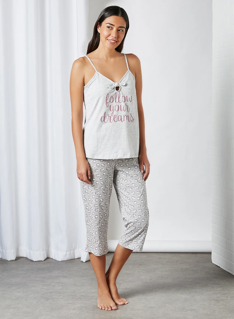 La Vie en Rose Ship Printed Casual Pyjama Bottoms Grey