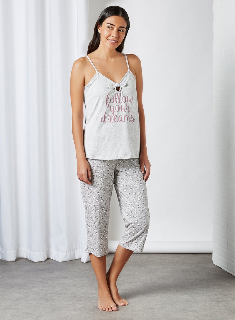 La Vie en Rose - Ship Printed Casual Pyjama Bottoms Grey - Image 1