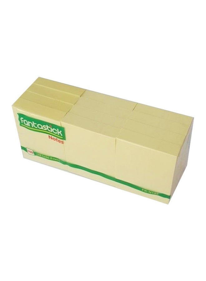 فانتاستيك مجموعة من 12 قطعة أوراق ملاحظات لاصقة أصفر - Image 2