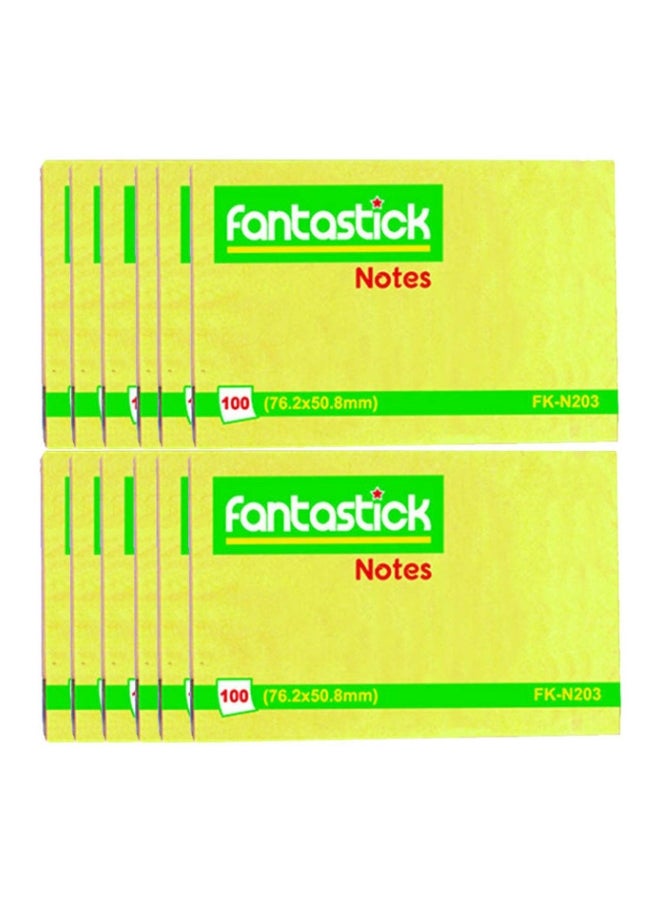 فانتاستيك مجموعة من 12 قطعة أوراق ملاحظات لاصقة أصفر - Image 2