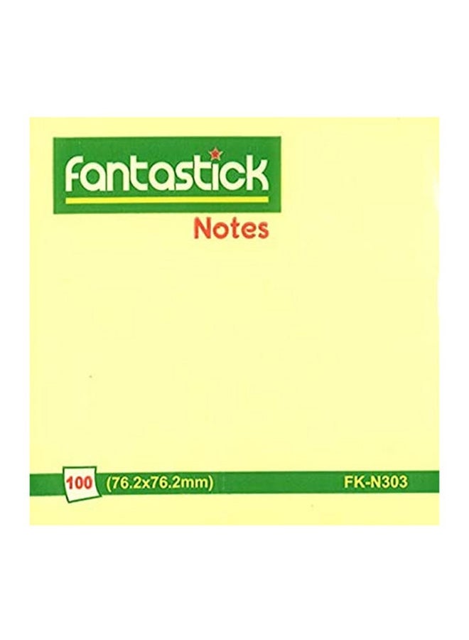 فانتاستيك مجموعة من 12 قطعة أوراق ملاحظات لاصقة أصفر - Image 1