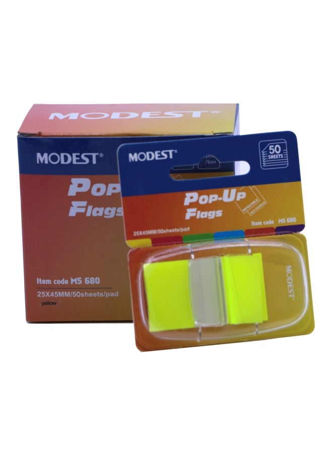 Pack Of 12 Sticky Flag Yellow